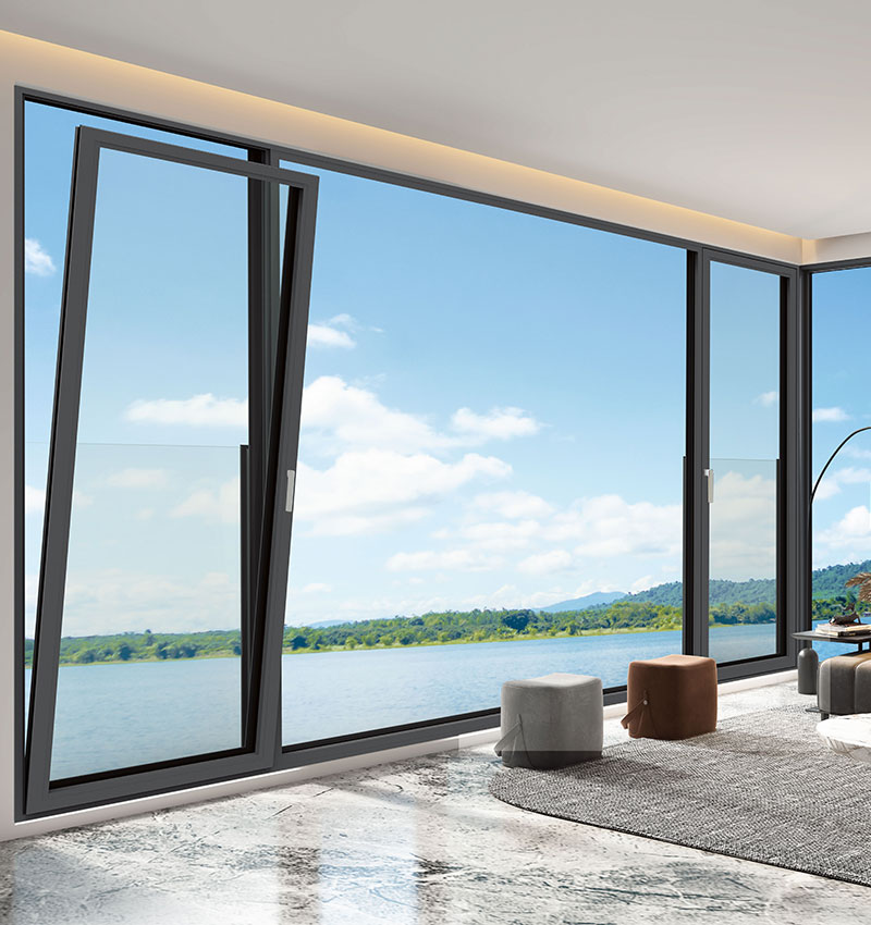 Aluminum Window with Glass Fence